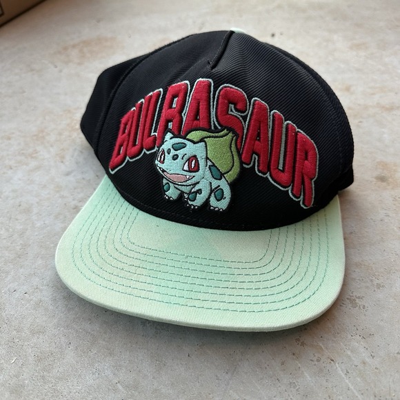 Pokemon Bulbasaur Hat Men's Black Green Outdoor‎ Snapback Summer Baseball Cap - Picture 1 of 3